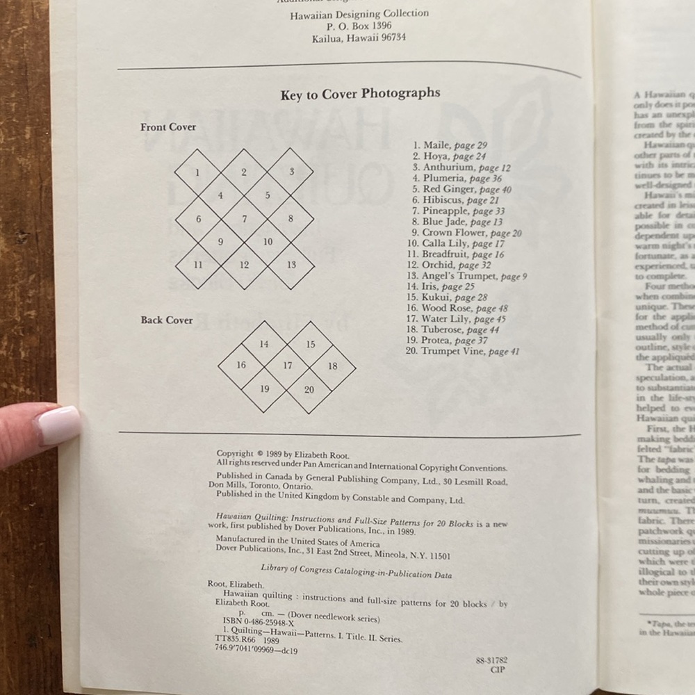 Hawaiian Quilting Pattern Book by Elizabeth Root - 1998 - Picture 3 of 9